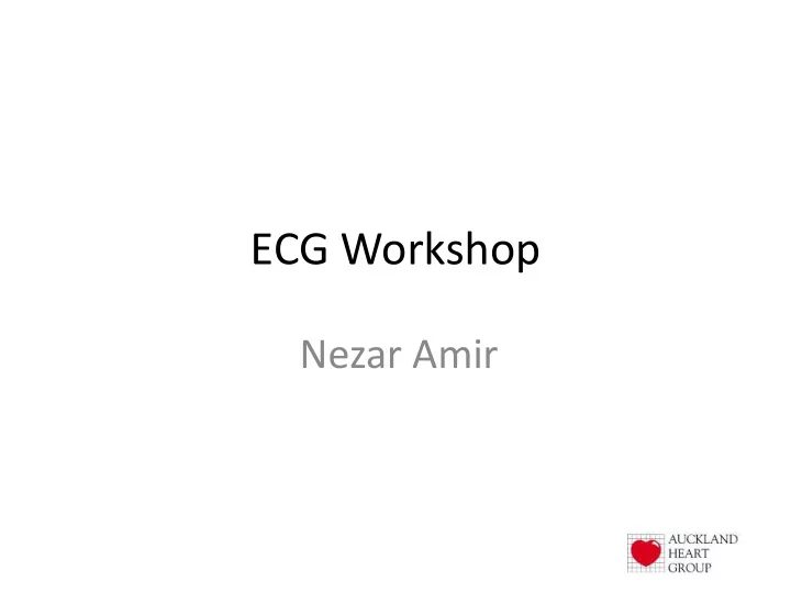 ecg workshop