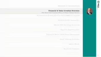 Welcome &amp; Introductions  Ken Frazier, Chairman and Chief Executive Officer  Financial &amp;