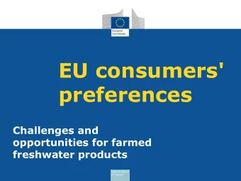 EU consumers'  preferences  Challenges and  opportunities for farmed  freshwater products  The EU