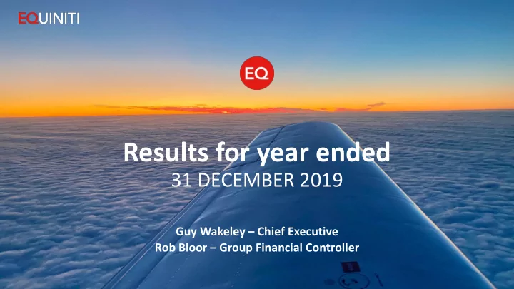 results for year ended