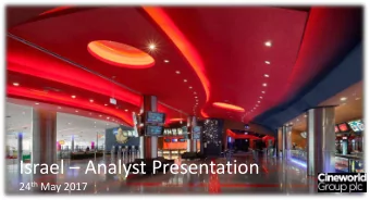 Israel  Analyst Presentation 24 th May 2017  Overview  Overview  Israel economy and demographics