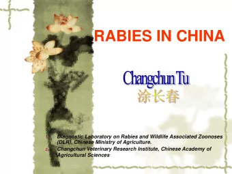 RABIES IN CHINA  Diagnostic Laboratory on Rabies and Wildlife Associated Zoonoses  1.  (DLR),
