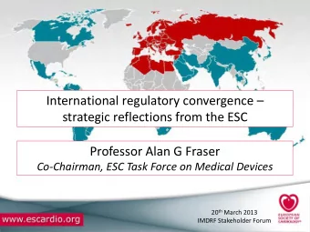 International regulatory convergence   strategic reflections from the ESC Professor Alan G