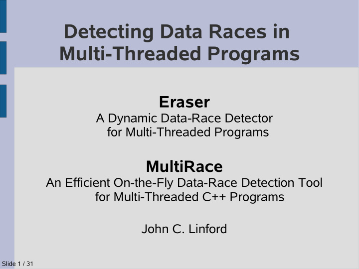 detecting data races in multi threaded programs