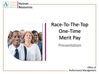 One-Time  Merit Pay  Presentation  Office of  Performance Management  Human  Resources