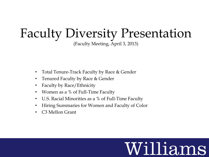 faculty diversity presentation