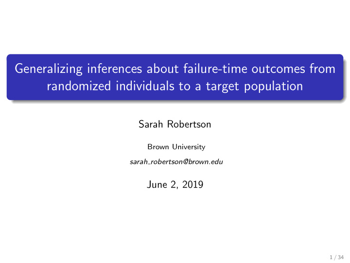 generalizing inferences about failure time outcomes from