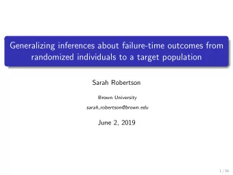 Generalizing inferences about failure-time outcomes from  randomized individuals to a target