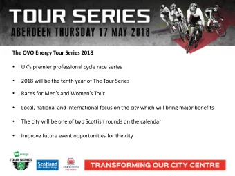 The OVO Energy Tour Series 2018    UKs premier professional cycle race series    2018 will