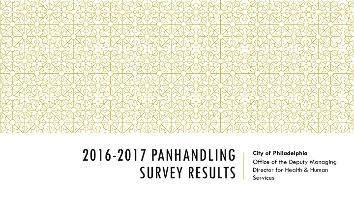 2016 2017 panhandling