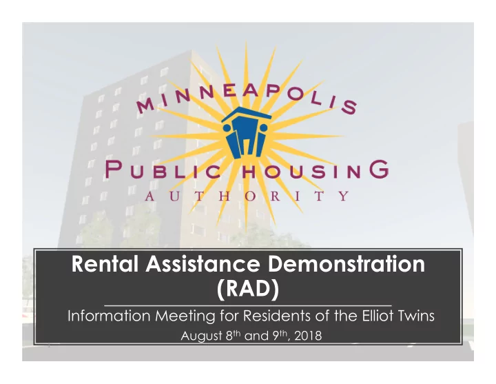 rental assistance demonstration rad