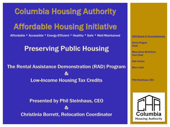 affordable accessible energy efficient healthy safe well