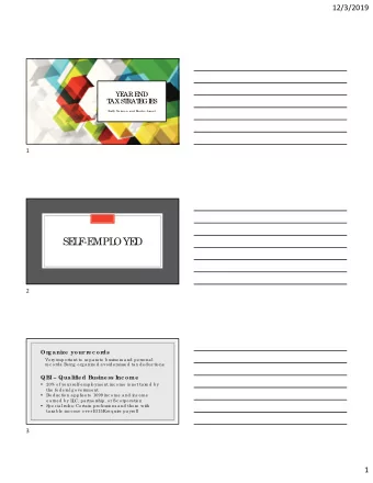 SE  L  F  -E  MPL  OYE  D  2  Or  ganize  your  r  e c or  ds  Ve ry impo rta nt to  se pa ra te  b