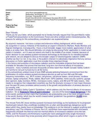 F ORTIS BC I NC A DVANCED M ETERING I NFRASTRUCTURE CPCN E XHIBIT  C6-7  From:  Jerry Flynn