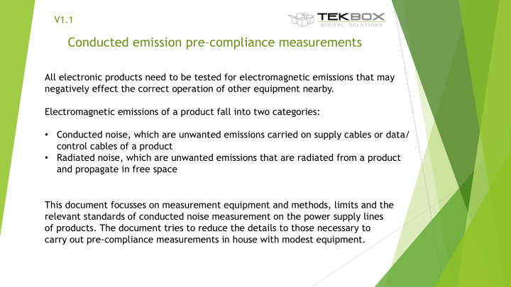 conducted emission pre compliance measurements