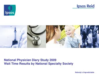 National Physician Diary Study 2009  Wait Time Results by National Specialty Society  Nobodys