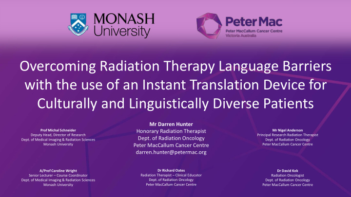 overcoming radiation therapy language barriers with the