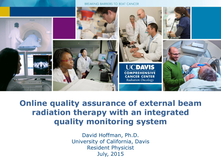 online quality assurance of external beam radiation