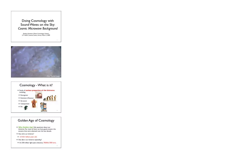 doing cosmology with sound waves on the sky cosmic