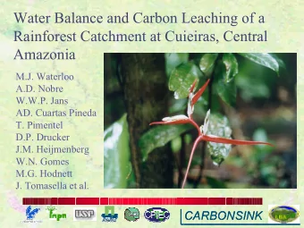 Water Balance and Carbon Leaching of a  Rainforest Catchment at Cuieiras, Central  Amazonia  M.J.