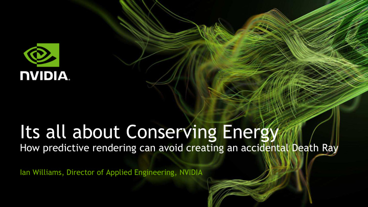 its all about conserving energy