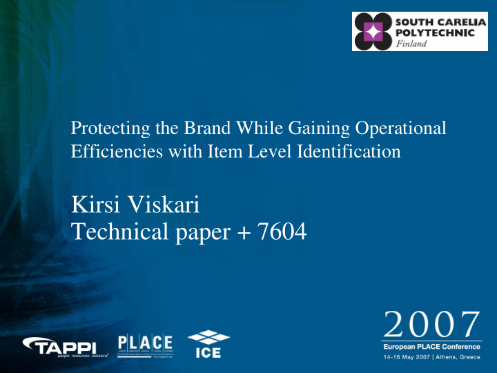 kirsi viskari technical paper 7604 takeaways from this