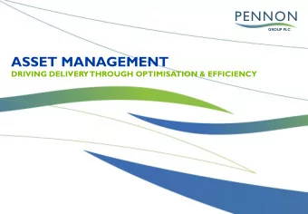 ASSET MANAGEMENT  DRIVING DELIVERY  THROUGH OPTIMISATION &amp; EFFICIENCY  PENNONS APPROACH