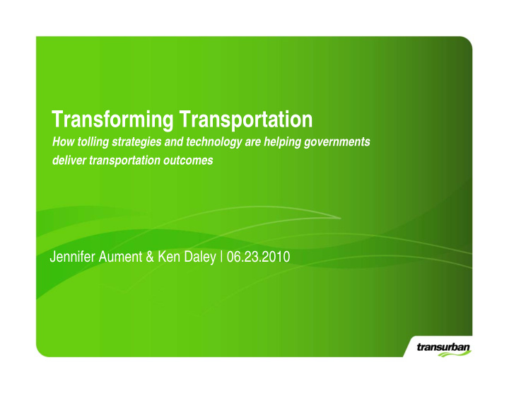 transforming transportation