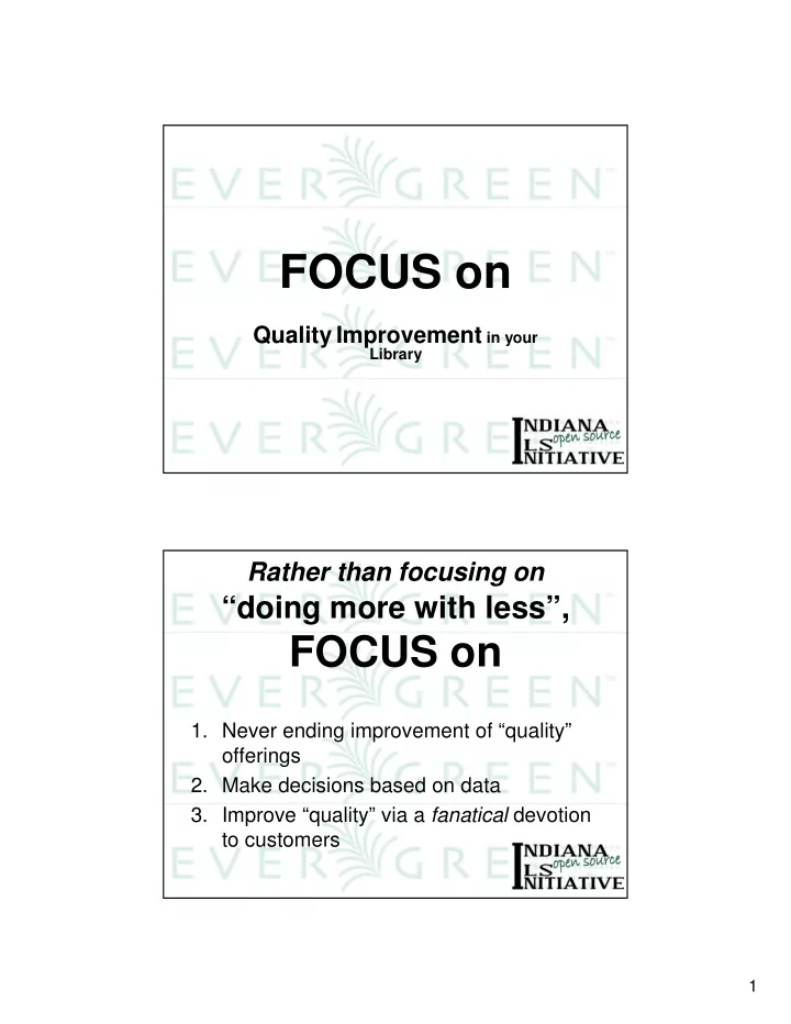 focus on