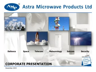 CORPORATE PRESENTATION  December 2015  R  Disclaimer  This presentation does not constitute or form