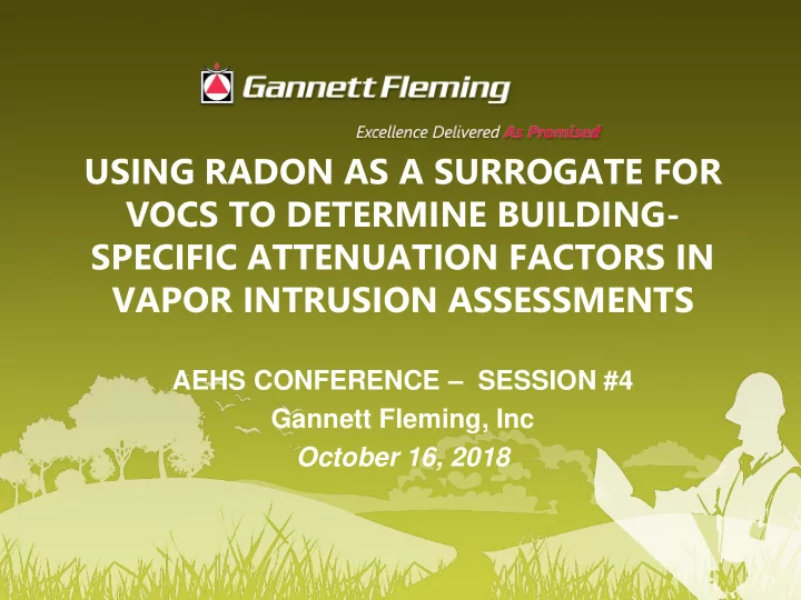 using radon as a surrogate for vocs to determine building