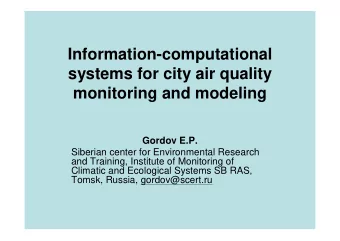 Information-computational  systems for city air quality  monitoring and modeling  Gordov E.P.