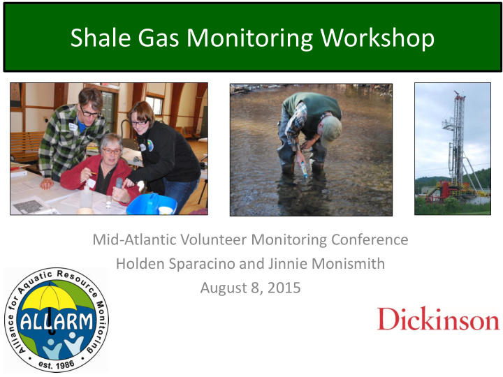 shale gas monitoring workshop