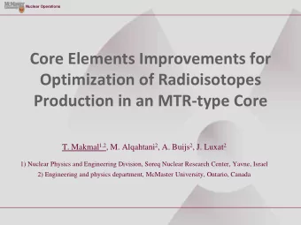 Optimization of Radioisotopes  Production in an MTR-type Core T. Makmal 1,2 , M. Alqahtani 2 , A.