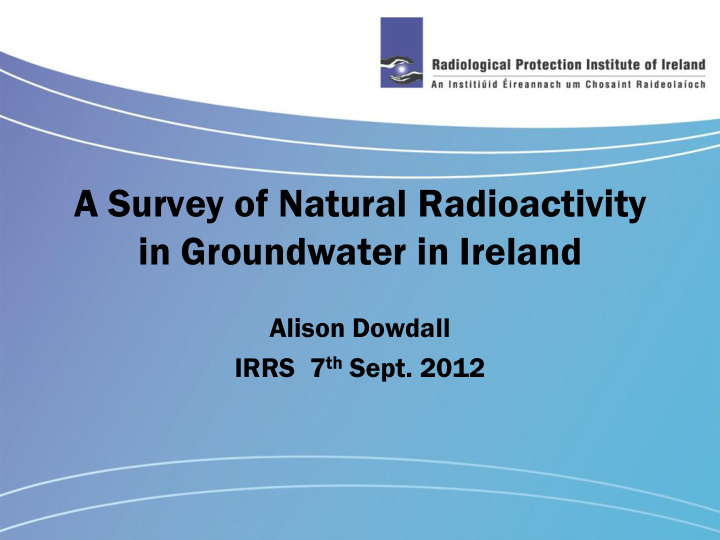 in groundwater in ireland