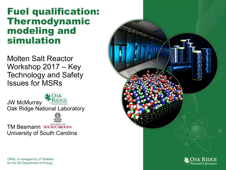 fuel qualification thermodynamic modeling and simulation