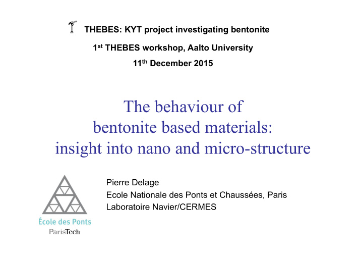 the behaviour of bentonite based materials insight into
