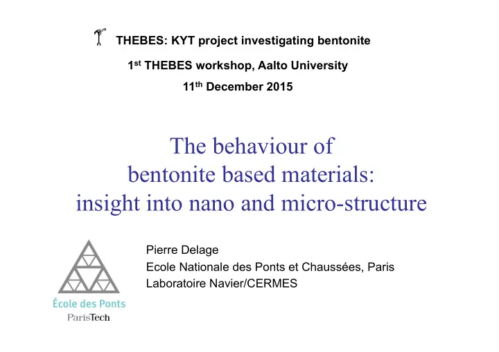 the behaviour of bentonite based materials insight into