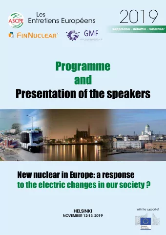 2019  Les  Entretiens Europens  Rapprocher - Dbattre - Fraterniser  Programme  and