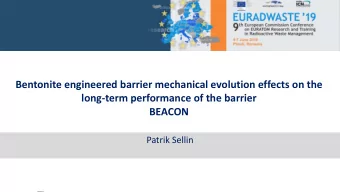 long-term performance of the barrier  BEACON  Patrik Sellin  Long term disposal of high level