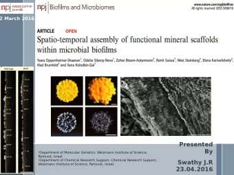 Presented  By 1 Department of Molecular Genetics, Weizmann Institute of Science,  Rehovot, Israel 2
