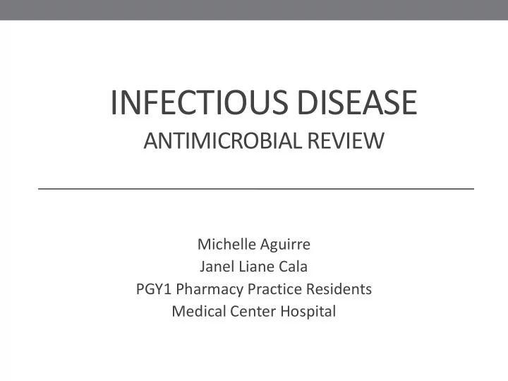 infectious disease