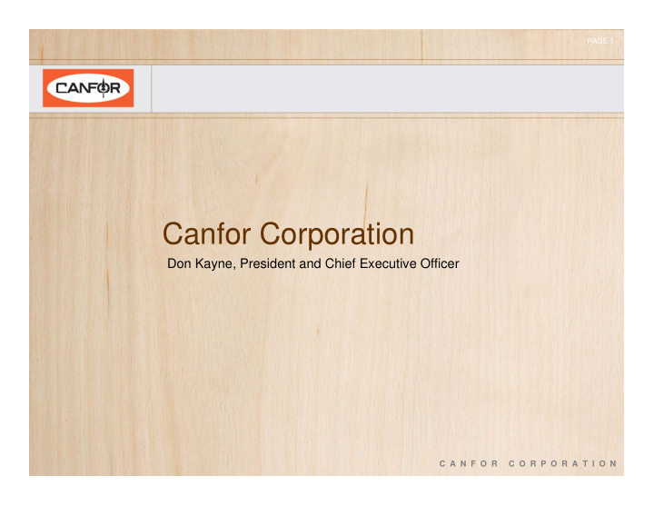 canfor corporation