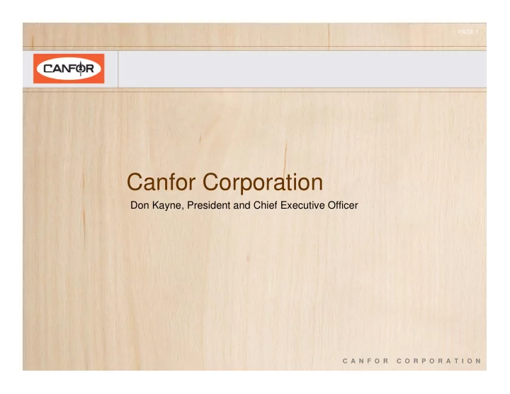 canfor corporation