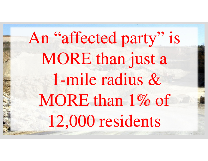 an affected party is an affected party is more than just