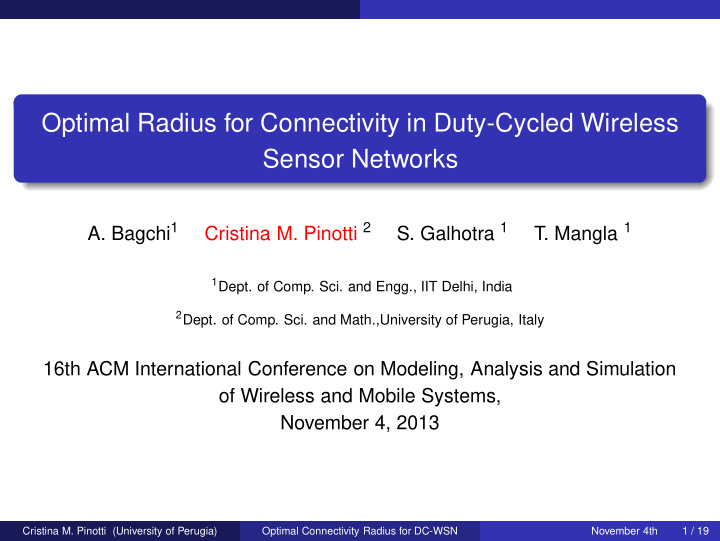 optimal radius for connectivity in duty cycled wireless
