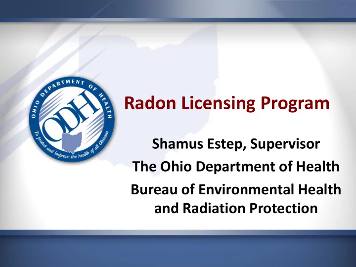 radon licensing program