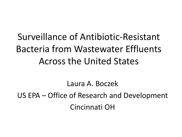 bacteria from wastewater effluents