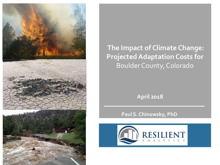 the impact of climate change projected adaptation costs