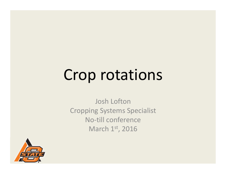crop rotations